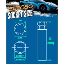 10 Spline Lug Nut Key Replacement for TA20-19/21, Black 10 Spline Lug Nut Socket with 19mm and 21mm Hex, Compatible with Bimecc M12x1.5 M12x1.25 10 Spline Lug Nuts and Lug Bolts, Replace TN20B22OP