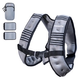 PACEARTH Weighted Vest,4lb/6lb/10lb/12lb/16lb/20lb/25lb/30lb Weight Vest with Reflective Stripe, Body Weight Vests Adjustable for Men, Women Workout, Strength Training, Running, Walking, Jogging