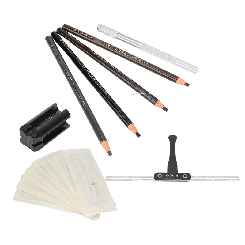 Microblading Practice Kit Eyebrow Pencil Sharpener Eyebrow Positioning Ruler Microblading