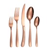 A · HOUSEWARE Hammered Flatware Set Copper/Rose Gold Silverware 20