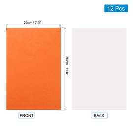 uxcell 12pcs Self-Adhesive Felt Sheets 12x8 Inch Non-Slip Adhesive Backed Felt Furniture Pads for DIY Arts and Crafts, Protecting Furniture, Tablecloths and Mats, Orange