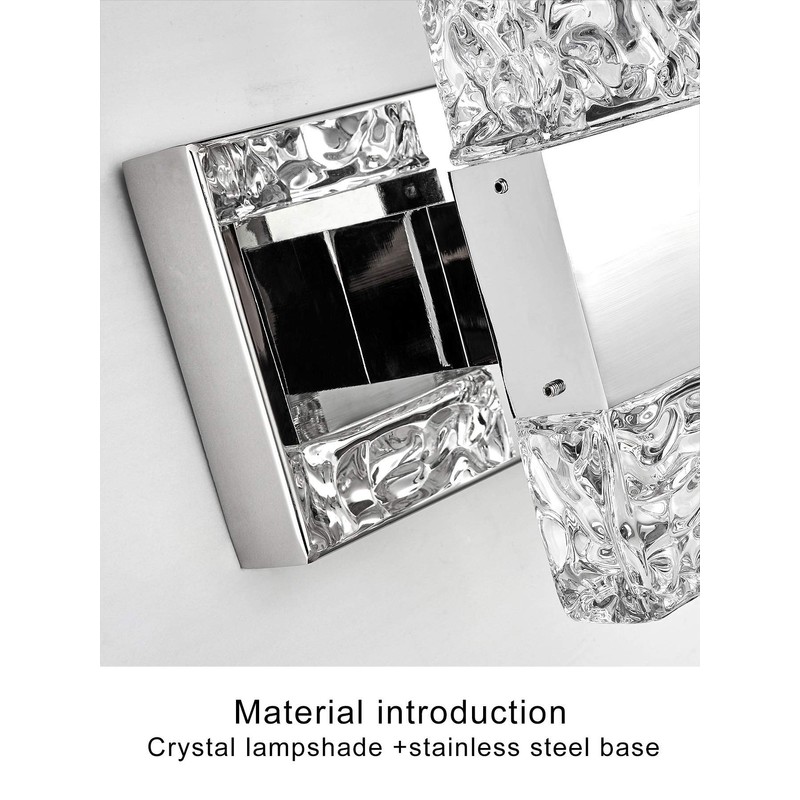 OYLYW Modern LED Bathroom Vanity Light Fixtures Chrome Stainless Steel