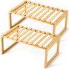 BrightRow 2 Pcs Kitchen Cabinet Organizer Bamboo Bookshelf Bamboo Kitchen