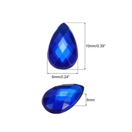 sourcing map 100PCS Flat Back Acrylic Teardrop Gems 6x10mm Artificial Rhinestones for DIY Crafts Bead Wedding Party Face Painting Jewelry Making Dark Blue