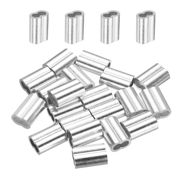 sourcing map Aluminum Crimping Loop Sleeve 3/16"(5mm) Cable Ferrule for