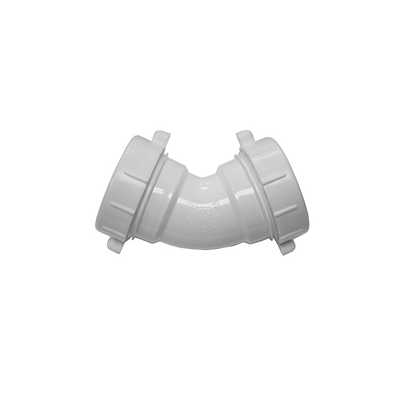Jones Stephens P37445 1-1/2 PVC SJ 45 ELL - White