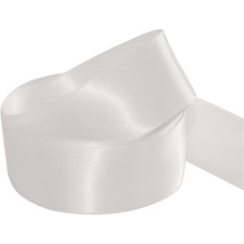 Satin Ribbon. Many Colours - 38mm Wide - 5 Meters (White) For Gifts Wrap, Party, Sew, Decoration, Events, Dress, Bow, Cars, Crafts, Floral