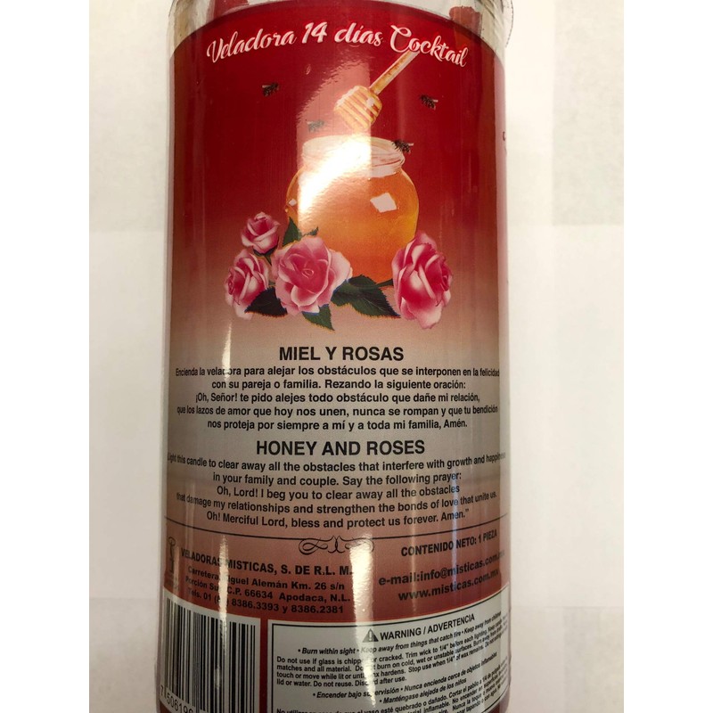 Honey and Roses 14 Day Prepared Scented Candle in Glass
