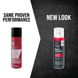 3M Super 77 Multi-Surface Spray Adhesive, 14.1 oz., Low VOC, Quick Bond, Fast Drying, Clear Finish for Foil, Foam, Paper, Metal, Plastic, Fabric, and Cardboard (77-NAT)