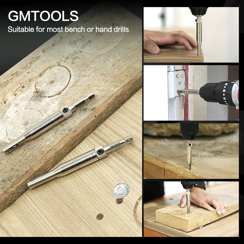 GMTOOLS 17pcs VIX Bits Self Centering Drill Bit Set, 1/4"