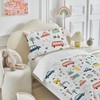 ROZTYLJ Cot Bed Duvet Cover Set Car Patterns Toddler Bedding