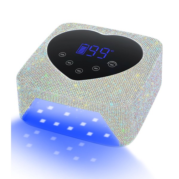 HUGMAPLE Cordless UV Nail Lamp for Gel Nails 72W, Rechargeable