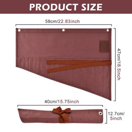 EMVANV 16 Pockets Wrench Roll Organizer, Roll Up Tool Bag, Multi-Purpose Wrench Roll Pouch with Strap, Portable Pouch Storage for Craftsmen Handmade