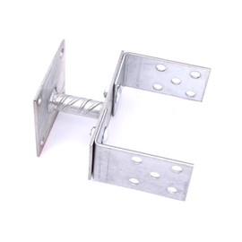 Adjustable Post Support Bracket, up to 160mm Width, Galvanised White Steel, U-Shape Base for Wooden Posts
