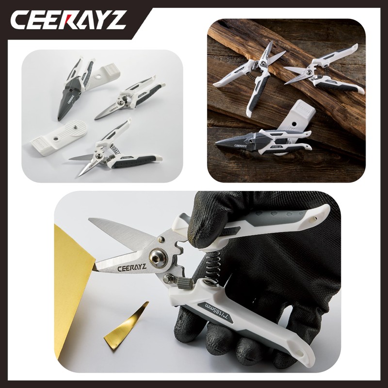 CEERAYZ 185mm Notch Scissors All Purpose Heavy Duty, Garden Shears,