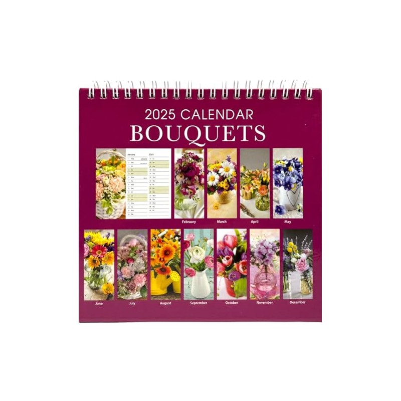 PaulStore 2025 Desk Top Calendar Month to View Flip Over