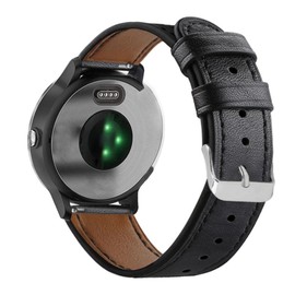 Abanen for Garmin Vivoactive 5/ Venu Sq/Venu 2 Plus Watch Band,20mm Genuine Leather Quick Release Wristband Strap for Garmin Vivomove Sport, Vivoactive 3 (Black)