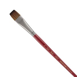Creative Mark Staccato Artist Paintbrush - Bright Size 12 - Synthetic Long Handled Brushes for Acrylic Paints, Handmade and Full Bodied with Springy Response