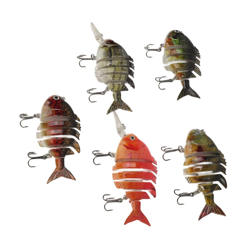 Segmented Fishing Lure Hard 6 Sections with High Carbon Treble