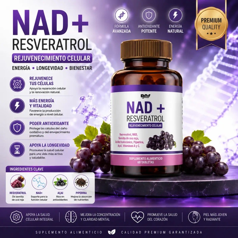 Colágeno Hidrolizado Golden Nad Resveratrol Tabs
