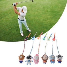RiToEasysports Golf Tee Hangers, 6 Pieces Colorful Plastic Anti Lost Golf Tee Ring with Straps Golf Tee Holder for More Stability (Blue+Grey)