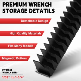 Jynalto 40-Piece Magnetic Wrench Organizer Set with Metric/SAE Labels - Modular Tool Drawer Storage, Durable Workshop Gift for Men (Black/Red) (40, Black)