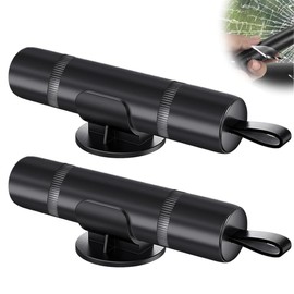 GXGM 2 Stück Auto Sicherheitshammer, Gurtschneider und Glasbrecher, Tragbarer Fensterbrecher und Sicherheitsgurt Cutter für Autoscheibe Notfallrettungs Werkzeug, Schwarz