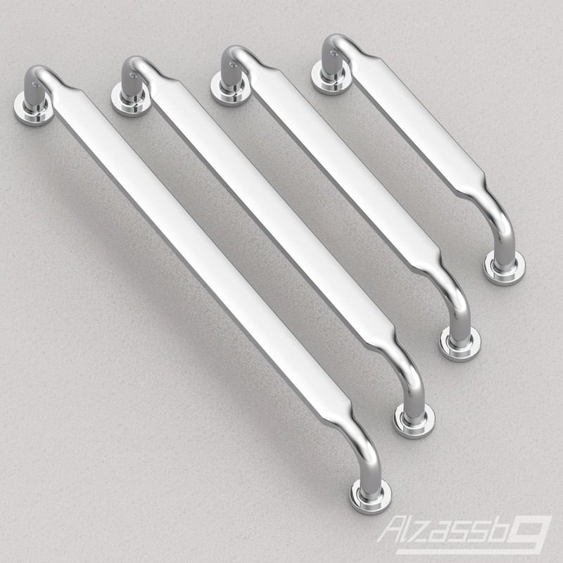 Alzassbg 10 Pack Polished Chrome Cabinet Handles, 5 Inch(128mm) Hole