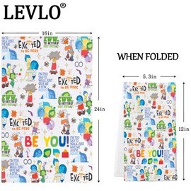 LEVLO Riley Emotion Kitchen Towel Joy & Sadness & Fear Cartoon Gift Anger & Disgust & Anxiety Characters Housewarming Gift (BE You KT)