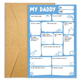 Fathers Day Card From Kids, Daughter, Son, Cute Daddy Birthday Card Fill In The Blank For Dad, Papa From Children, Toddler, Happy Father's Day Gifts Ideas From Little Boy, Girl DIY 8"x5.3" (Fill In)