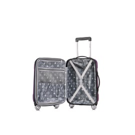 Rockland Hardside Expandable Luggage with Spinner Wheels with Matching Softside Tote, Purple
