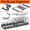 VELKPRO Pots and Pans Organizer Rack for Under Cabinet-Adjustable Kitchen
