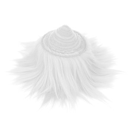 Furry Faux Leather Plush White, 2 x 80 Inch Faux Fur for Crafts, Faux Fur, Fur Fabric, Craft Plush Fabric, Long Hair Plush White for Gnome Beard, Santa Hair Dwarf, DIY Decoration