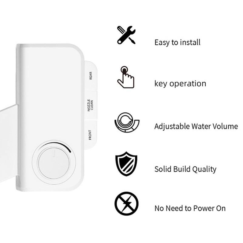Bidet Attachment Self Cleaning Adjustable Water Pressure Dual Nozzle Ultra