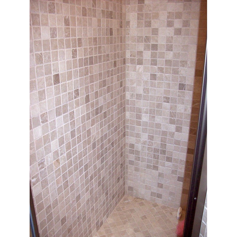 Walnut 4x4 Tumbled Travertine Floor Backsplash 9 Piece Pack