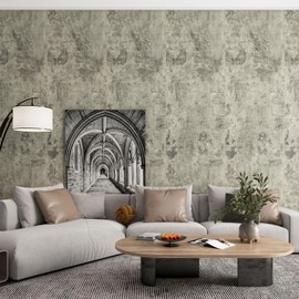 Wallink 30"×118" Grey Concrete Industrial Style Textured Wallpaper Stick and Peel Removable Vintage Grey Contact Paper for Countertops Cabinets Self Adhesive Faux Cement Concrete Wallpaper for Bedroom