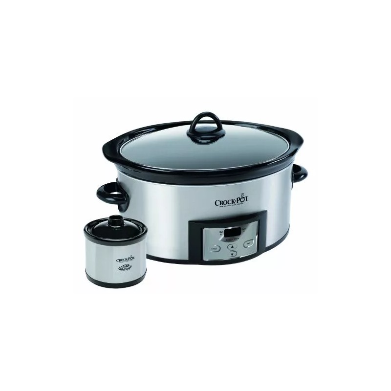 Crock-Pot 6-Quart Countdown Programmable Oval Slow Cooker with Dipper