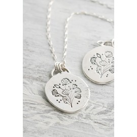 Sterling Silver Wild Flowers Necklace Art Nouveau Flower Bouquet Necklace