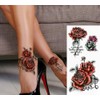 EROSPA® temporary tattoo sheet, roses flowers, waterproof, 9 x 19
