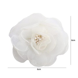 10Pcs Camellia Hair Duckbill Clips Pink White Flower Hairpin Clip Lace Flowers Bang Clip for Girls Women Hair Accessories