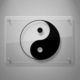Yoonek Graphics Yin Yang Decal Sticker for Car Window, Laptop and More. # 623 (4" x 4", Black)