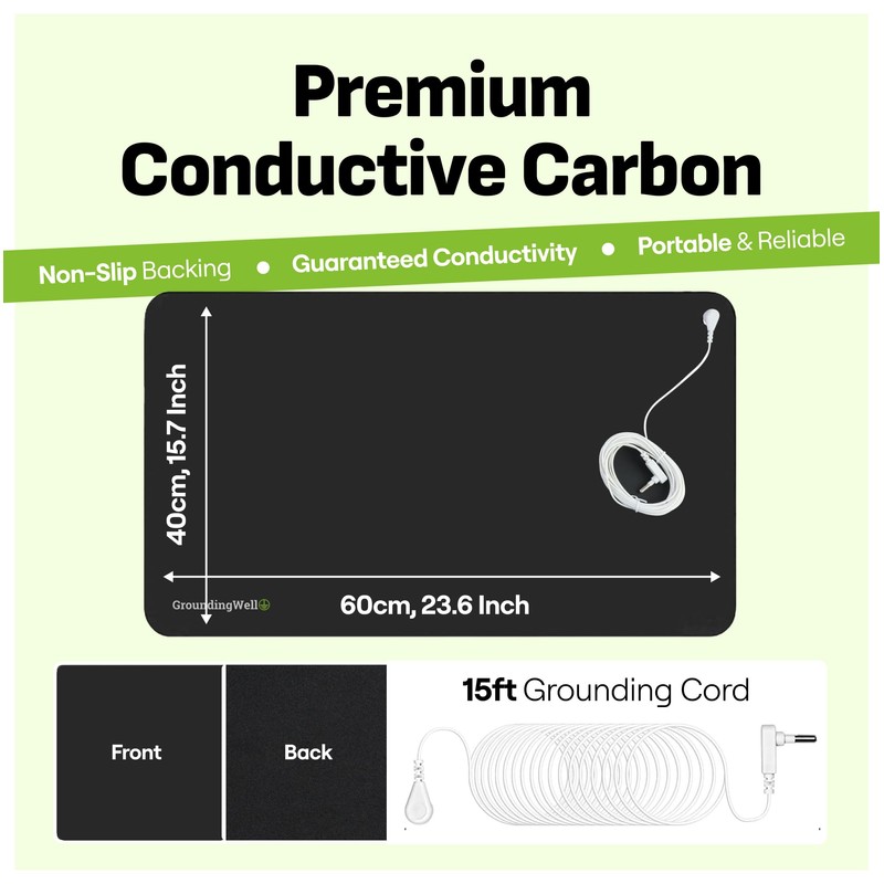 GroundingWell - Grounding Mat for Feet with 15ft Cord, 50K