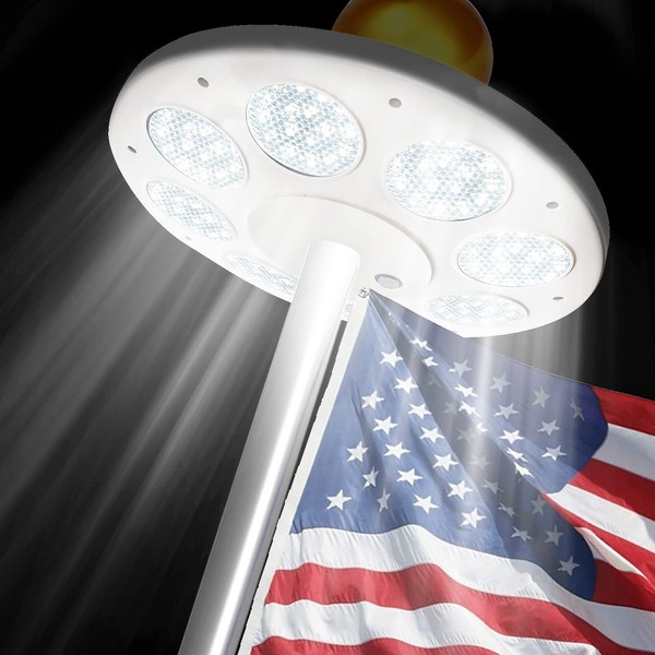 AKUTATA Solar Flag Pole Light,136 LED for Most 15 to