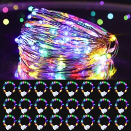 FWYWNL 24 Pack Fairy Lights Battery Operated, String Lights Battery Powered 7ft 20 Led Fairy Lights Copper Wire Twinkle Lights for DIY, Bedroom, Christmas Decoration Parties (Colorful, 24 pcs)