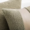 SINYASAN 22"x22" Moss Green Boucle Pillow Covers with Faux Leather