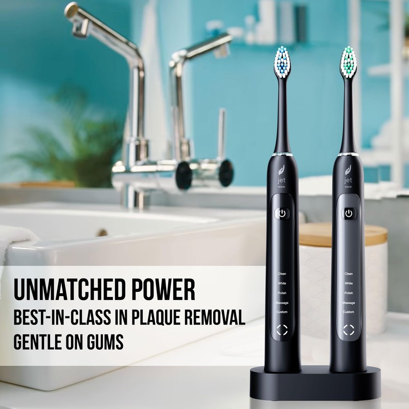 Acteh Sonic Electric Toothbrush Dual Set 5 Modes Smart Timer