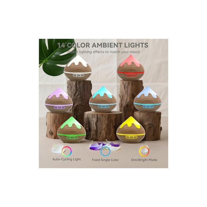 500ML Essential Oil Diffuser, Aromatherapy Diffuser with Remote Control, Multifunctional