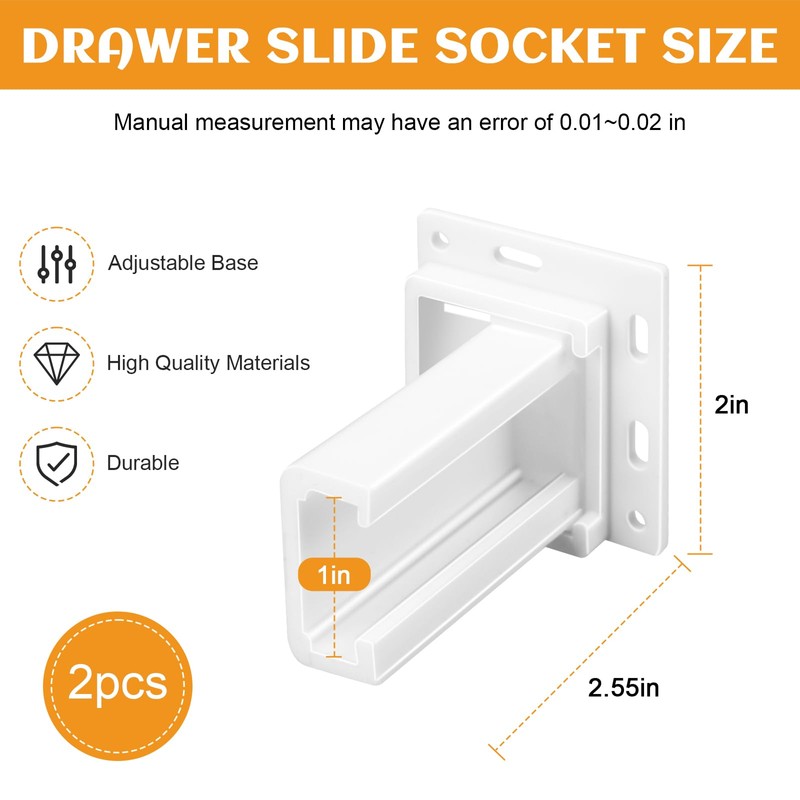 Drawer Slides Sockets Set RV Drawer Rail Bracket, Drawer Hardware