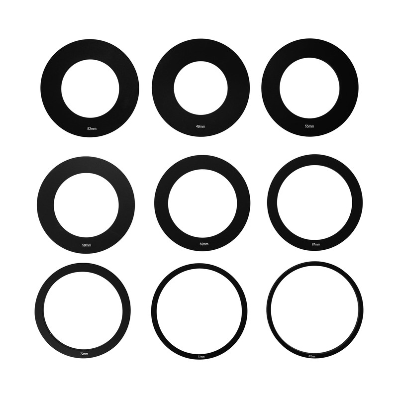 Square Neutral Density Filter Kit ND2+4+8+16 Filter Set with Ring-Adapter