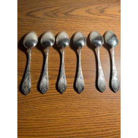 Volnyansky cutlery plant named after Shevchenko Vintage Russian Melchior Silver Plated Dinner Spoons Set 6 pcs  1980